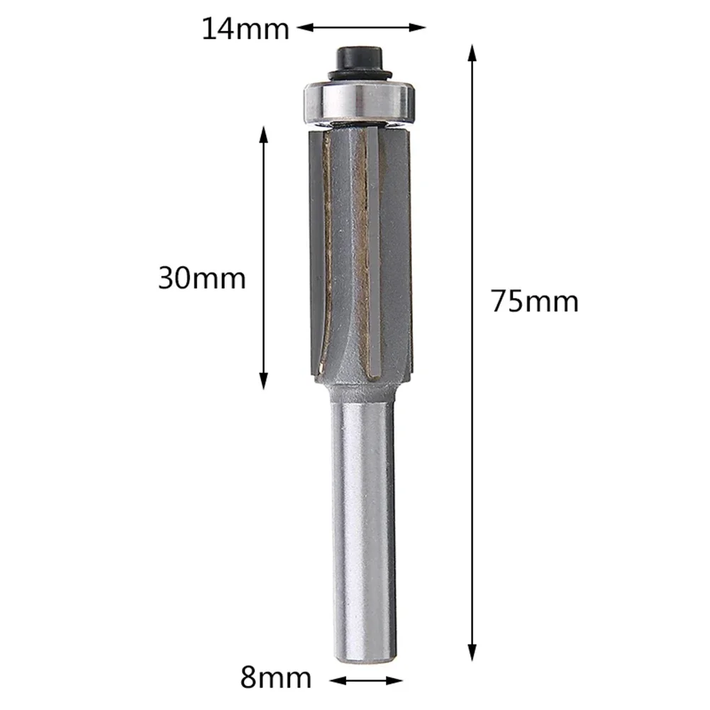 Imagem -06 - Haste Padrão Flush Guarnição Roteador Bit Rolamento Duplo para Fresa de Madeira Compensada Madeira Macia Lâmina Comprimento 25 mm mm