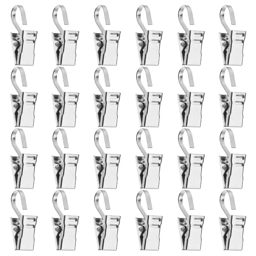 25Pcs Stainless Steel Curtain Clips Hooks Sturdy Metal Clips Hanging Curtains Decorations Camping Trips Rv Awnings