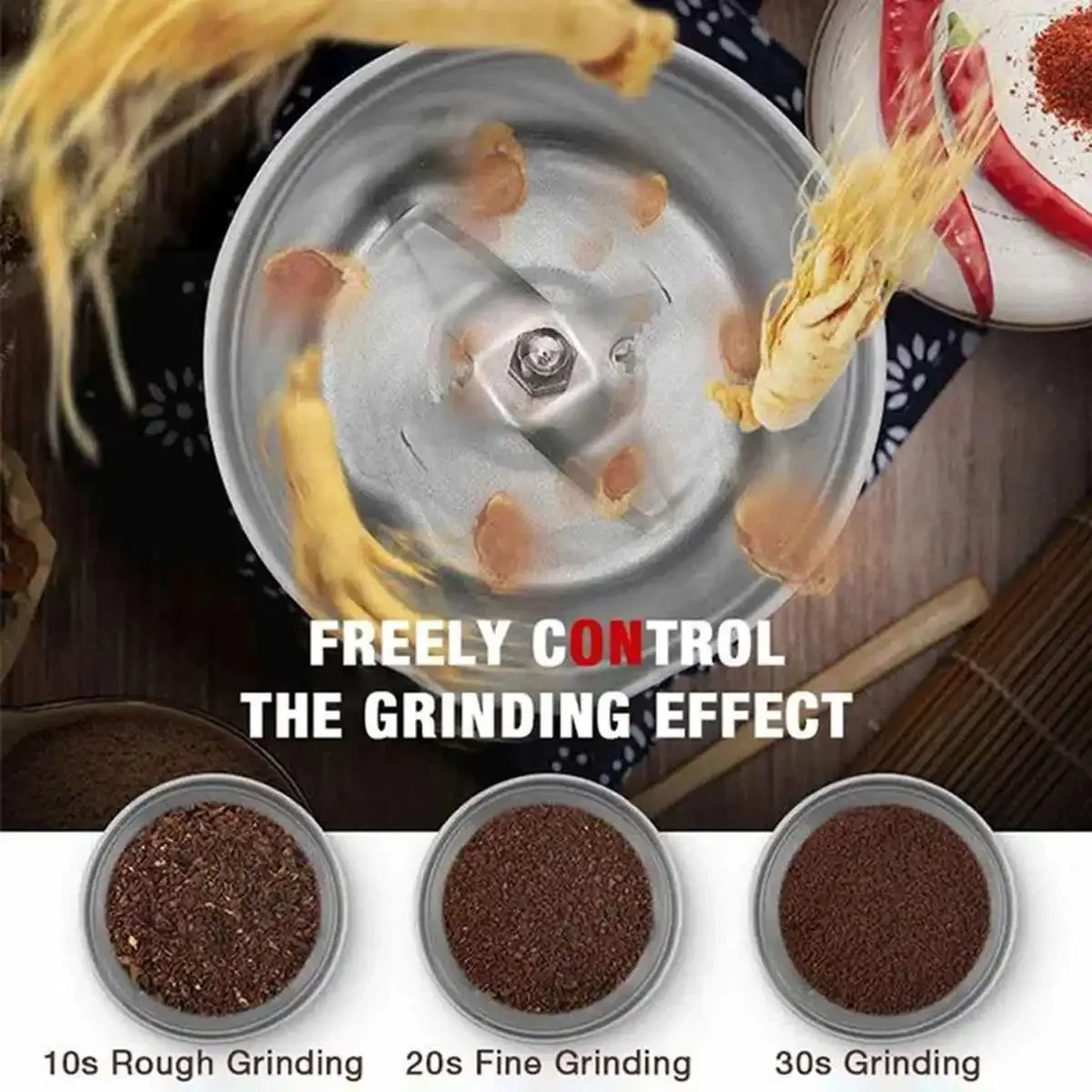 Electric Coffee Grinder Spices Grinders Cereal Nut Bean Grain Food Grinding Machine - Home Kitchen Multifunction