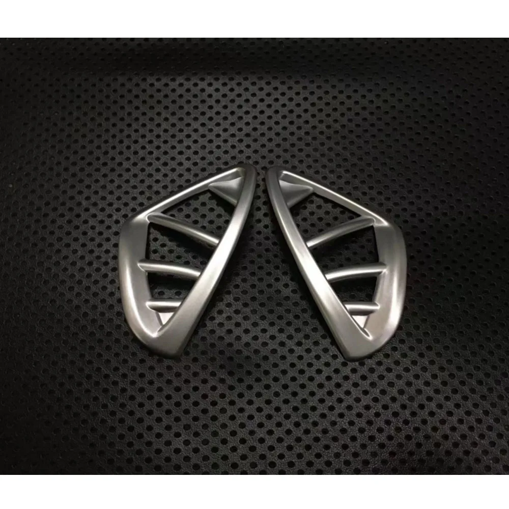Car Styling Cover Garnish Detector Trim ABS Chrome Front Air Condition Outlet Vent 2PCs For Renault Captur 2015 2016 2017 2018