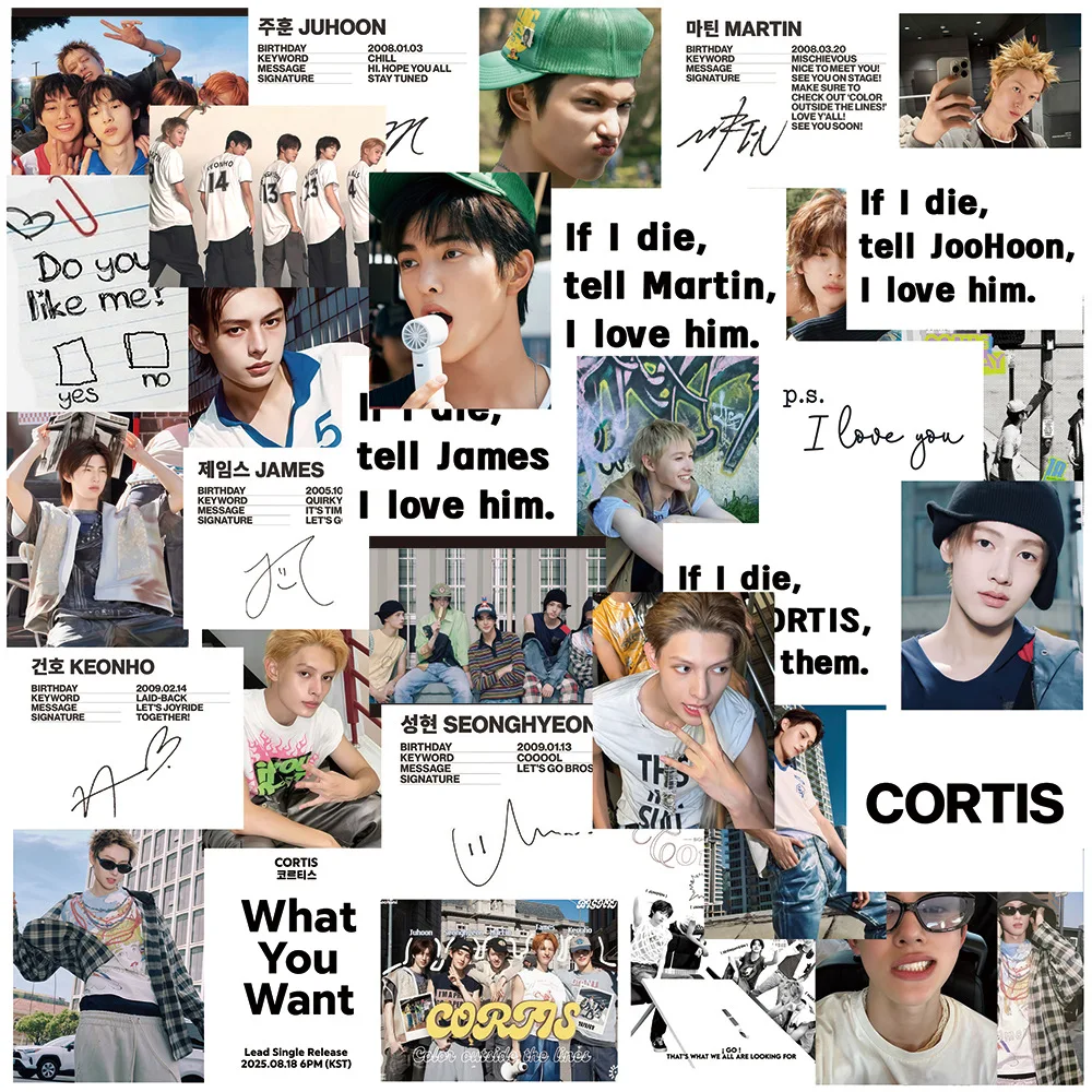 

Kpop Idol CORTIS New Series Decoration Scrapbook Phone Laptop Sticker MARTIN JAMES JUHOON SEONGHYEON KEONHO Sticker Fans Gifts