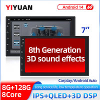 7 inch Android14 2Din QLED IPS Car Radio Autoradio 2 Din Universal Stereo WIFI GPS Multimedia Player For Nissan Toyota Kia VW