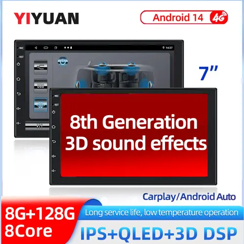 7 pulgadas Android14 2Din QLED IPS Radio de coche Autoradio 2 Din Universal estéreo WIFI GPS reproductor Multimedia para Nissan Toyota Kia VW