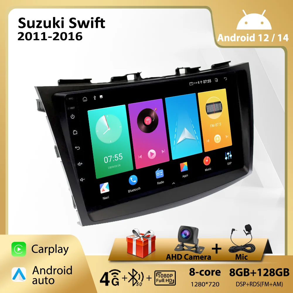 Android Multimedia Player For Suzuki Swift 2011-2016 Car Radio CarPlay GPS Navigation WiFi Video Stereo 2din AutoRadio DSP HU