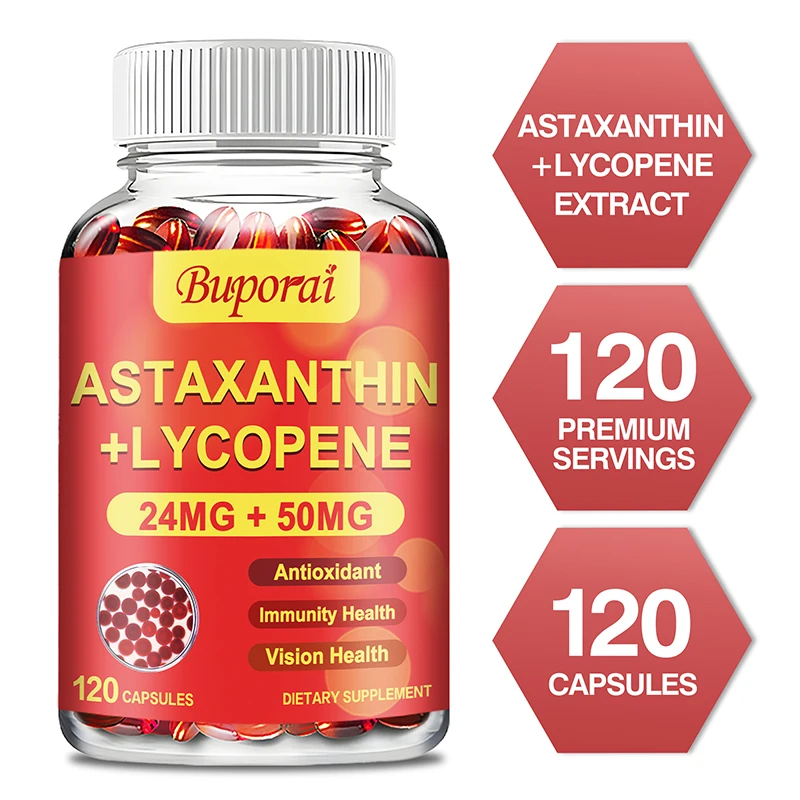 

Капсулы с астаксантином и ликопином - антиоксидант, поддерживает здоровье глаз, суставов и кожи, улучшает иммунитет, без ГМО.