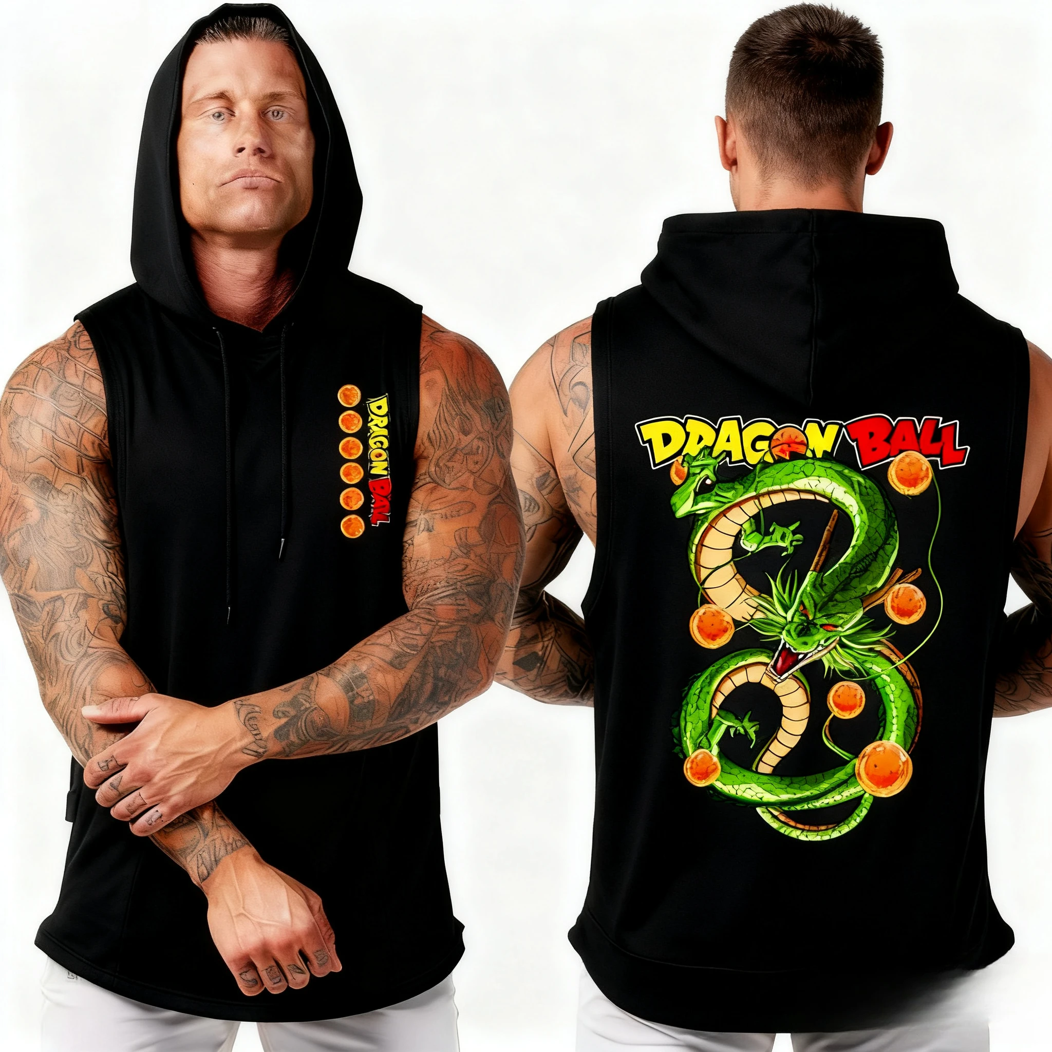 

Bandai Dragon Ball Dragon Call Print Спортивная толстовка без рукавов осень/зима Новый мужской дышащий впитывающий влагу топ с капюшоном для фитнеса