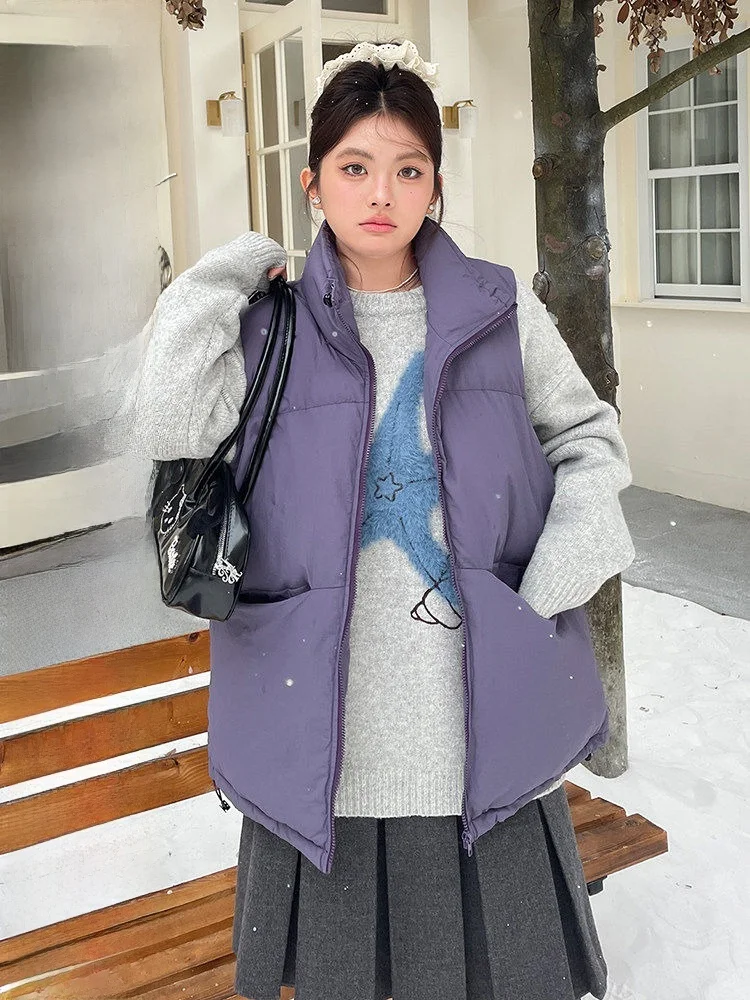 

Новая уникальная утепленная хлопковая жилетка 2025 года для женщин больших размеров: зимняя одежда, стройнящая хлопковая куртка для полных женщин