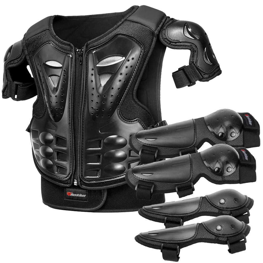 

Детская мотоциклетная броня, летняя защита груди, мото бронежилет, гоночные детские наколенники, защитное снаряжение для мотокросса, черный цвет