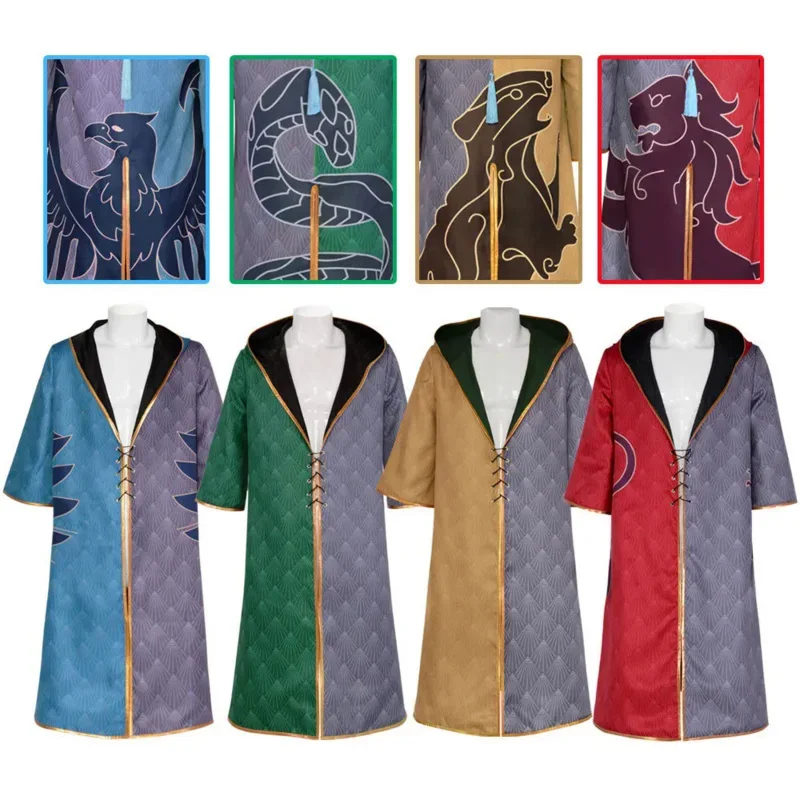 House Fanatic School Robe Wizard Witch Cosplay Men Costume Game Legacy Magic Academy Roleplay Halloween Fancy Dress