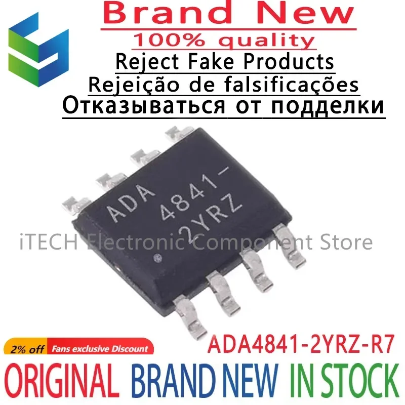 1Pcs ADA4841-2YRZ-R7 Package：SOIC-8 Operational Amplifier100% Original And Authentic