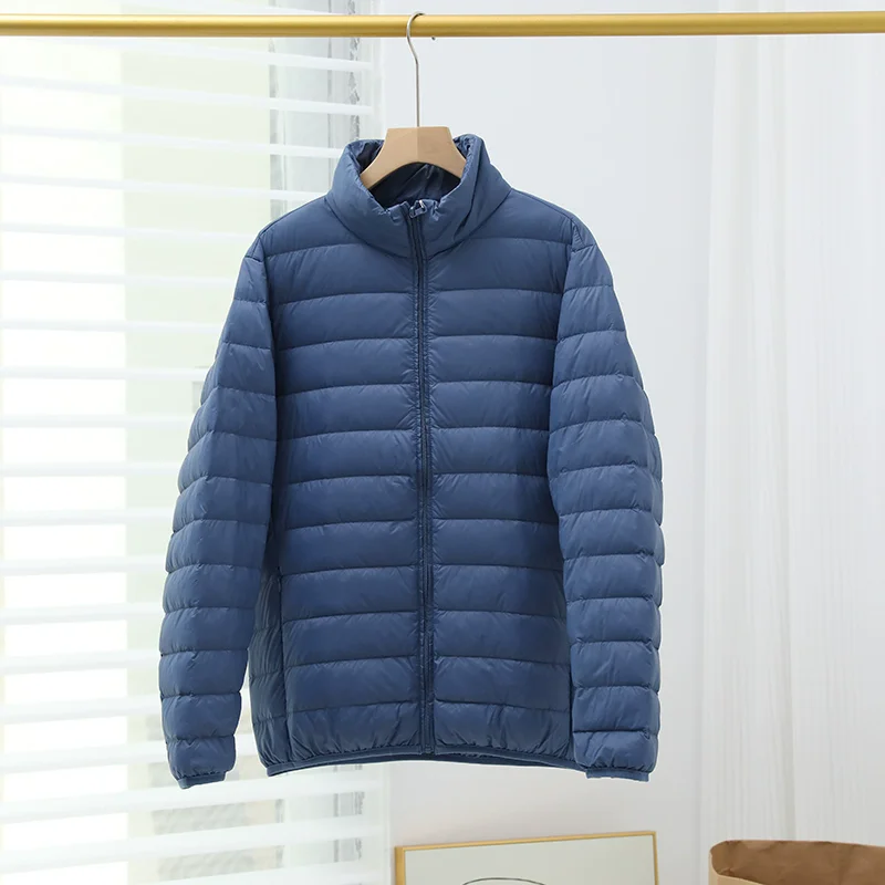 Doudoune Légère et Fine en Duvet de Canard Blanc pour Homme, Manteau Court avec Col Montant, Parka Chaude de Grande Taille, Collection Automne-Hiver 2024