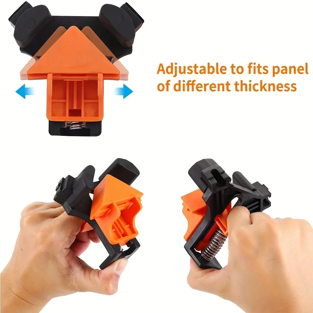 4PCS Adjustable Right-Angle Clamps - Woodworking Corner Fixing Clips for Welding, Drilling & Cabinet Installation