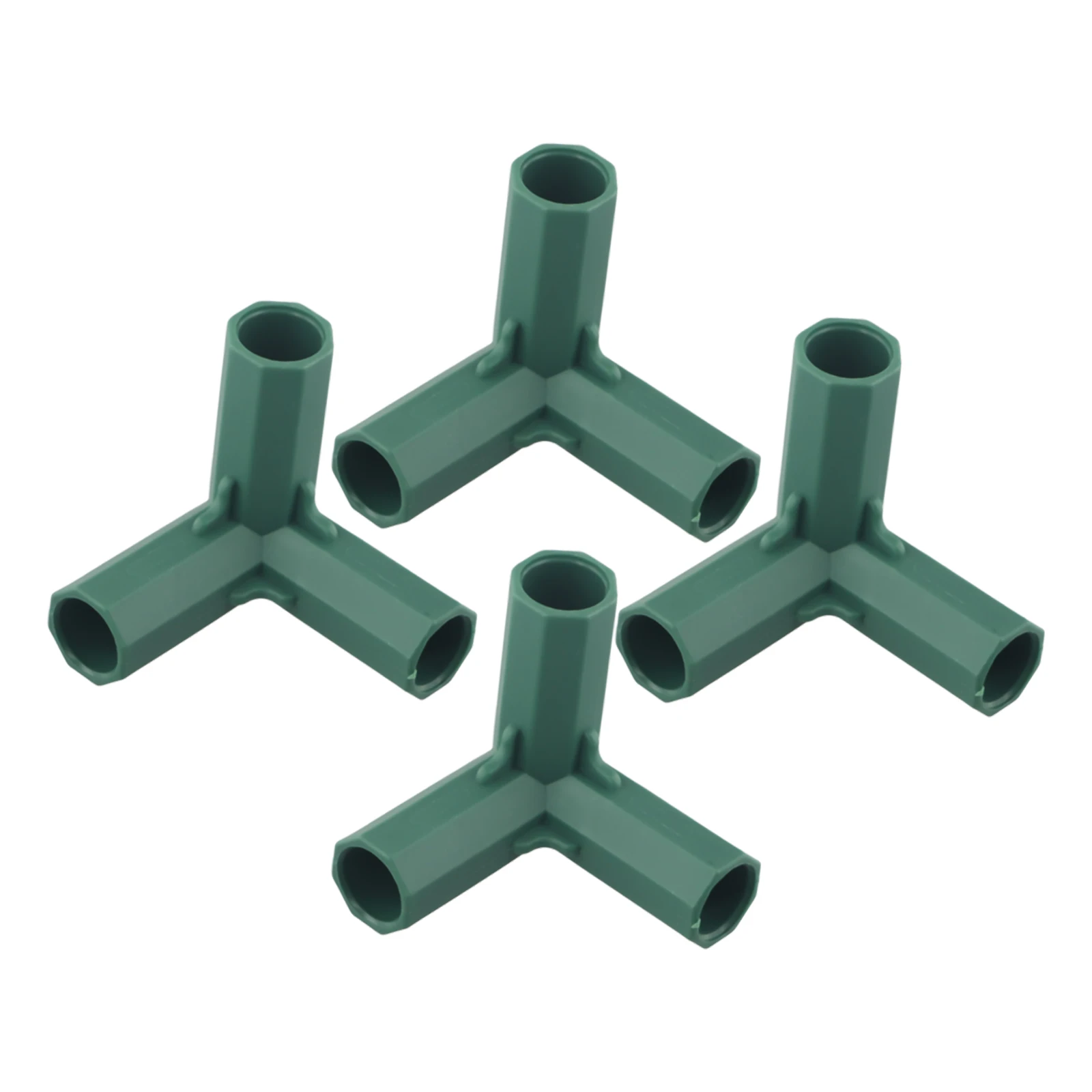 4Pcs 16mm Plastic Greenhouse Frame Building Connectors Green Outdoor Garden Structure Pole Joints Adapter DIY 3 Way Bracket