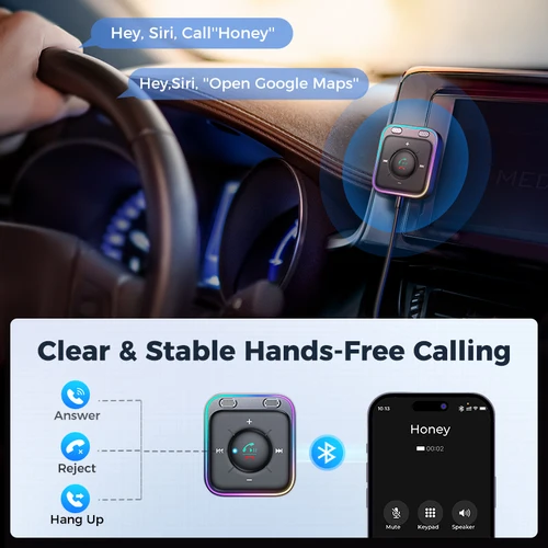 Imagen 2 del producto Joyroom-receptor inalámbrico para coche, adaptador con Bluetooth 5,3, doble micrófonos mejorados, ENC, cancelación de ruido, 3,5mm, AUX