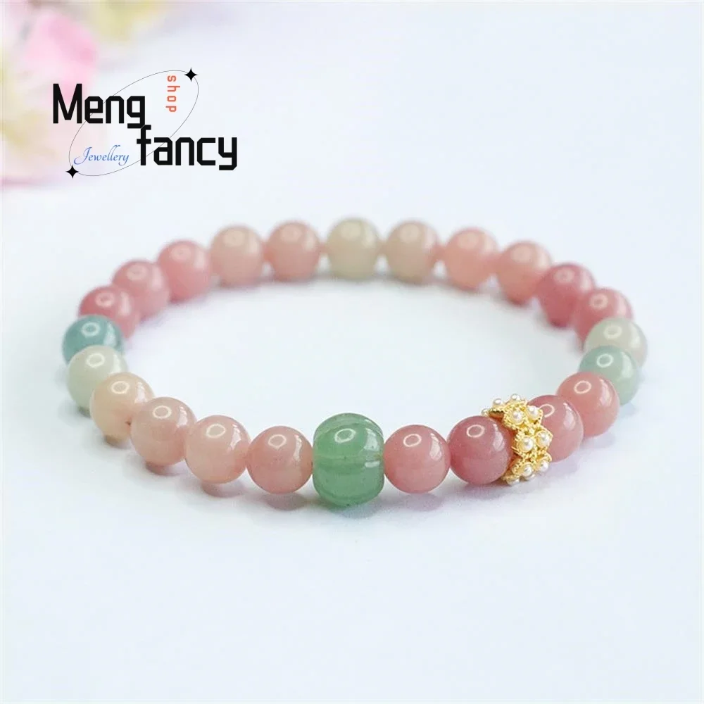 Natural Brazilian Old Mine Tourmaline String Exquisite Elegant Simple High-Grade Bracelet Crystal Coloured Treasure Fine Jewelry