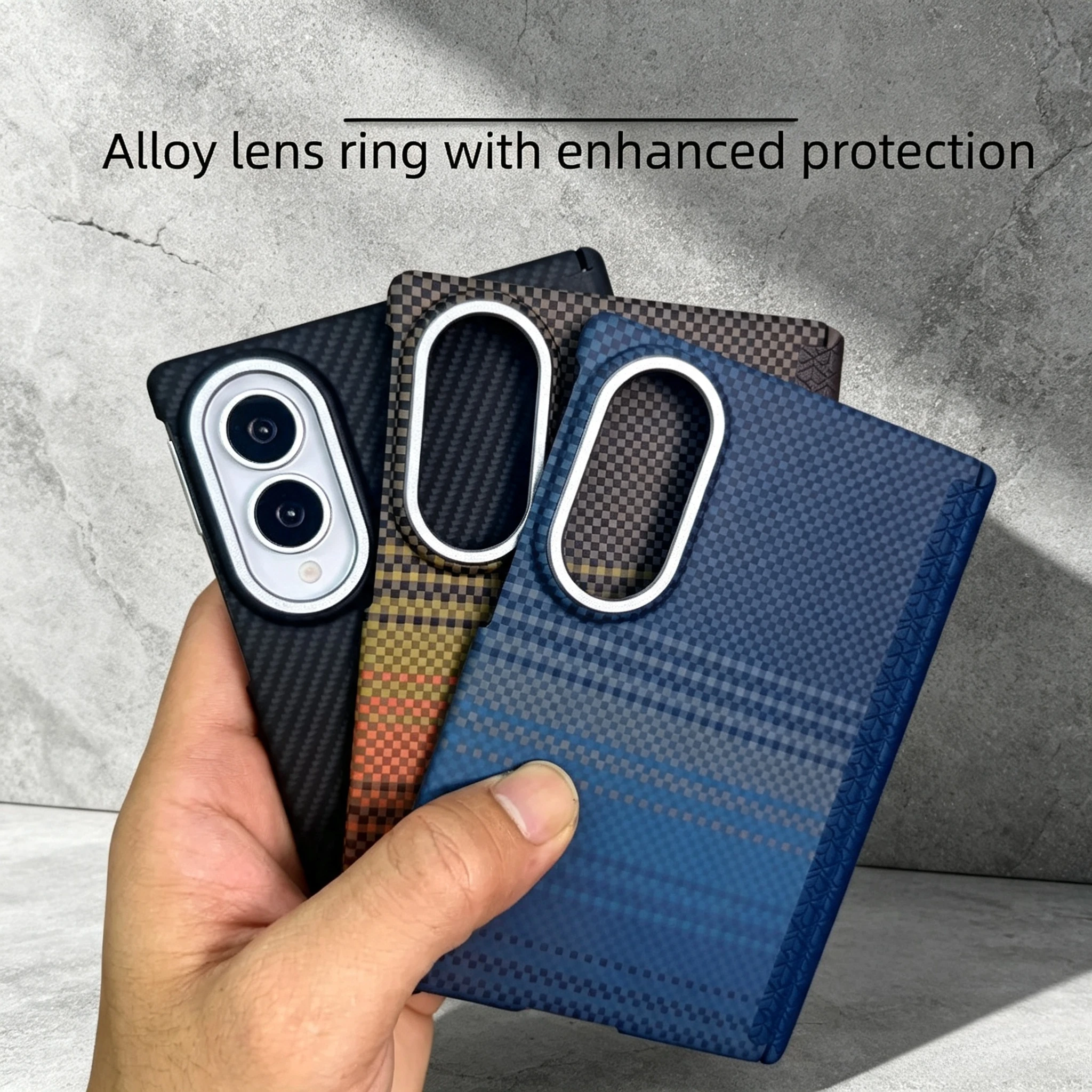 Premium Sle 600D Carbon Fiber Pattern PC Case for Samsung Galaxy Z Fold 8 for Magsafe Alloy Lens Shockproof Hinge Protect Cover - view 2