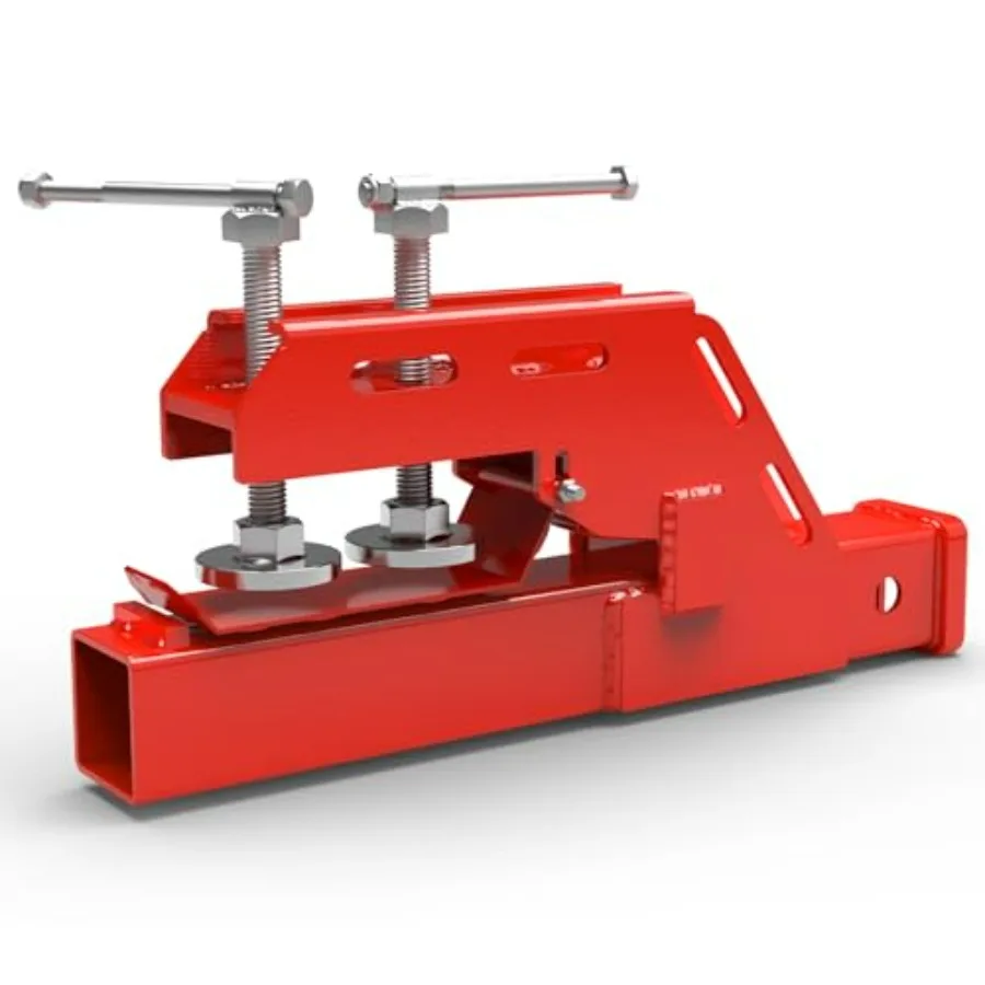 

Усовершенствованный красный зажимной адаптер для крепления ковша трактора с двумя противоскользящими круглыми накладками для тяжелых прицепов