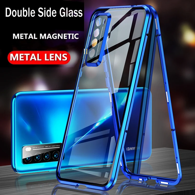 360 Tempering Glass Case For OPPO Reno 12 11 10 6 7 8 9 Pro Plus Find X3 X5 X6 Pro K11X K12 K12X Magnetic Adsorption Metal Cover