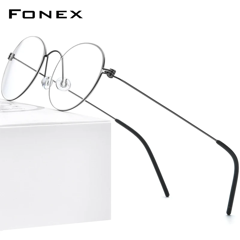 FONEX B Titanium Glasses Frame Women Eyeglasses Men New Korean Frames Morten Screwless Eyewear 7510