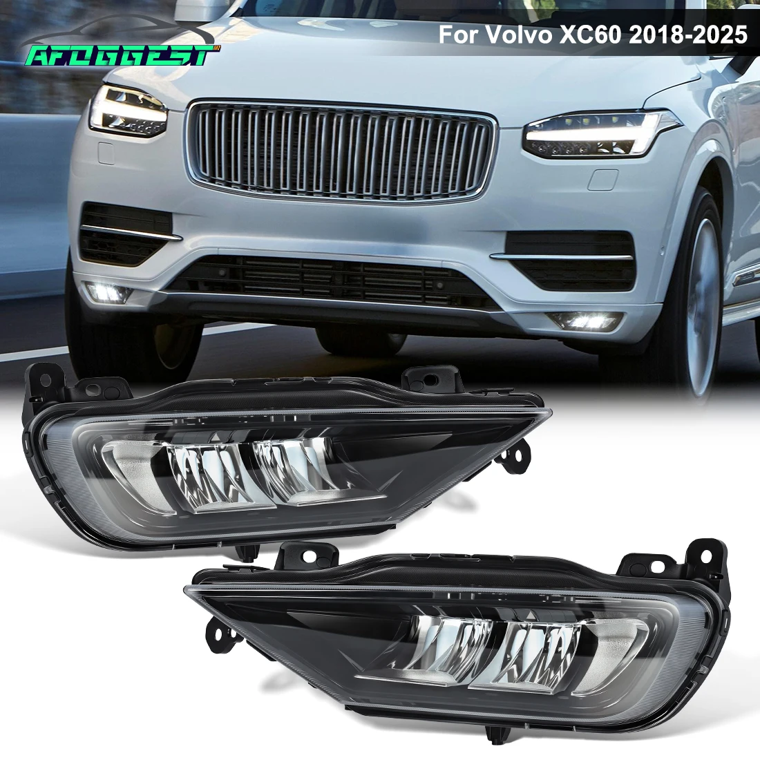 

LED Fog Lamp For Volvo XC60 XC90 S90 V90 2018 2019 2020 2021-2025 Front Foglight Daytime Running Light DRL 31395865 31395866 12V