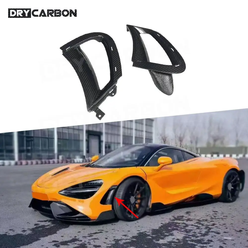 

Dry Carbon Fiber Car Front Bumper Air Vent Trim Side Outlet Intake Frame FRP Bodykits Accessories for McLaren 720s