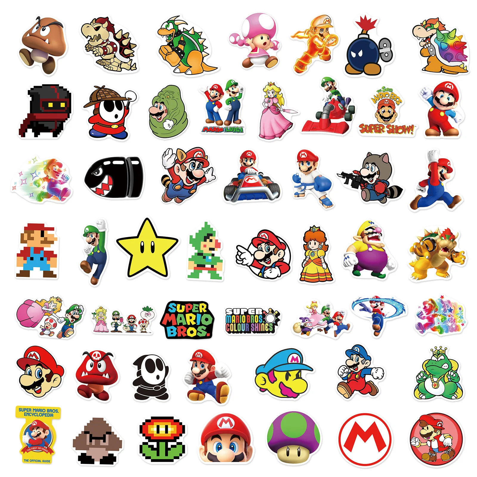 100 pièces dessin animé Super Mario jeu autocollants ordinateur portable Skateboard réfrigérateur téléphone étanche autocollant enfants jouets