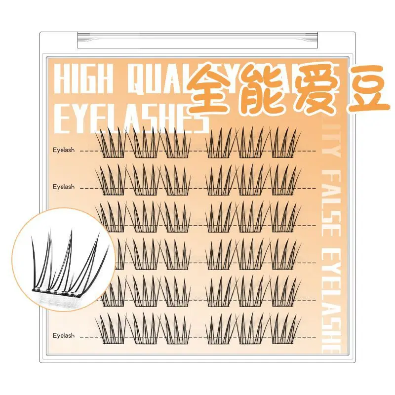 Portable 6Rows False Eyelash Kit Free-glue Free-removable Self Adhensive Eyelash Extension Fluffy Lazy DIY Wispy Lash Cluster