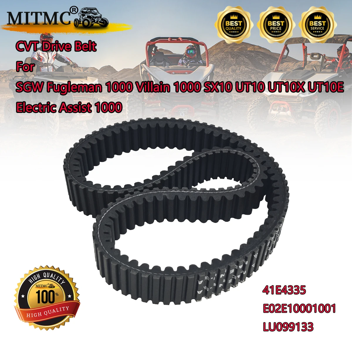 CVT Drive Belt For SGW Fugleman 1000 Villain 1000 SX10 UT10 UT10X UT10E Electric Assist 1000 41E4335 E02E10001001 LU099133