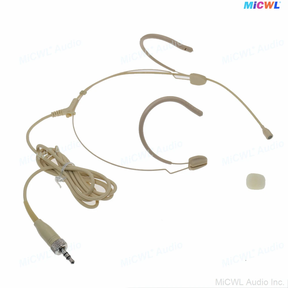 스킨 컬러 SL6 강력한 귀 걸이 헤드셋 마이크, 젠하이저 EW G3 G4 벨트팩 무선 시스템용, 3.5mm 잠금 플러그 포함