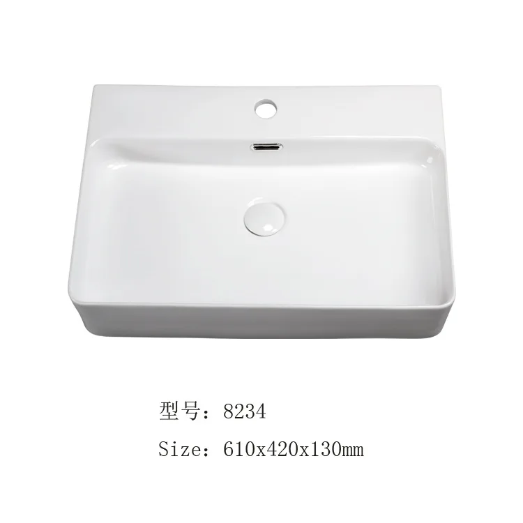 On-stage Wash Basin Square Art Wash Ceramic Household Modern Simple Ceramic Integrated Basin