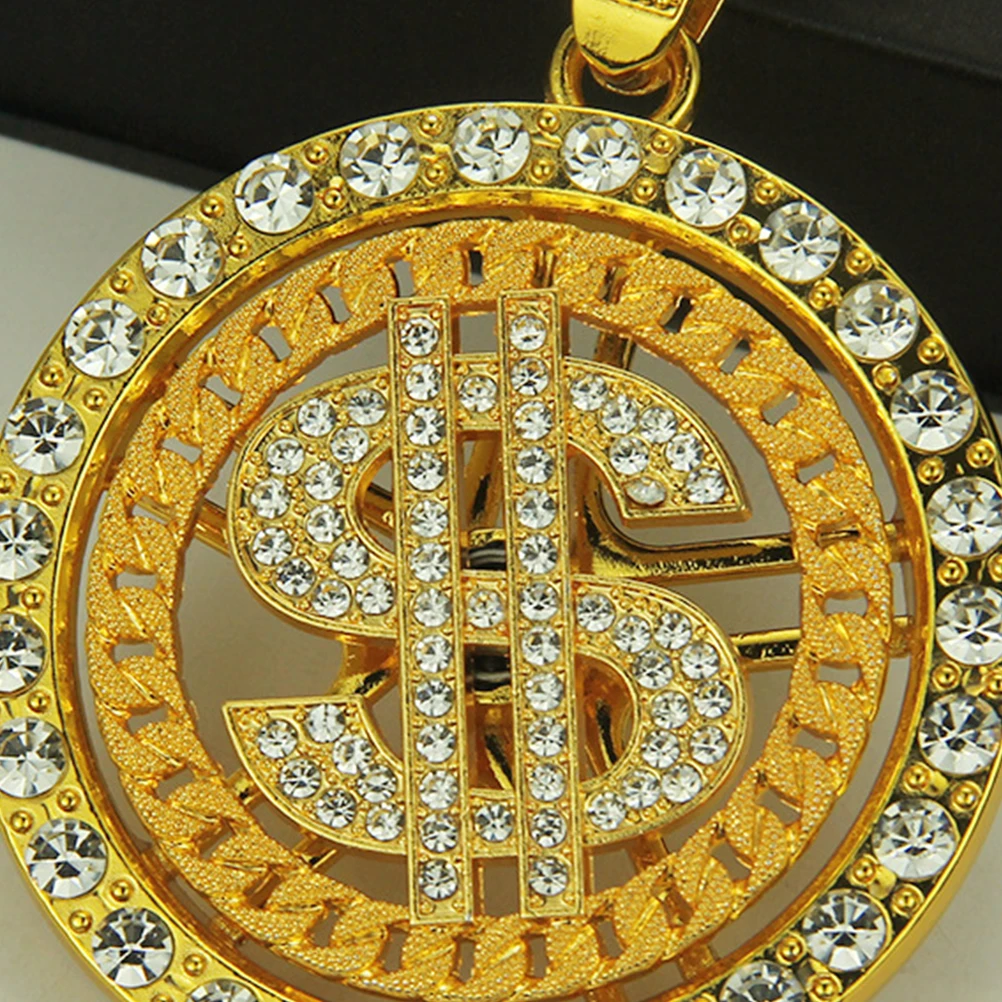 

Men Pendant Necklace Hip Hop Diamond Design Fashion Jewelry Gift for Party Festival Lightweight Comfortable