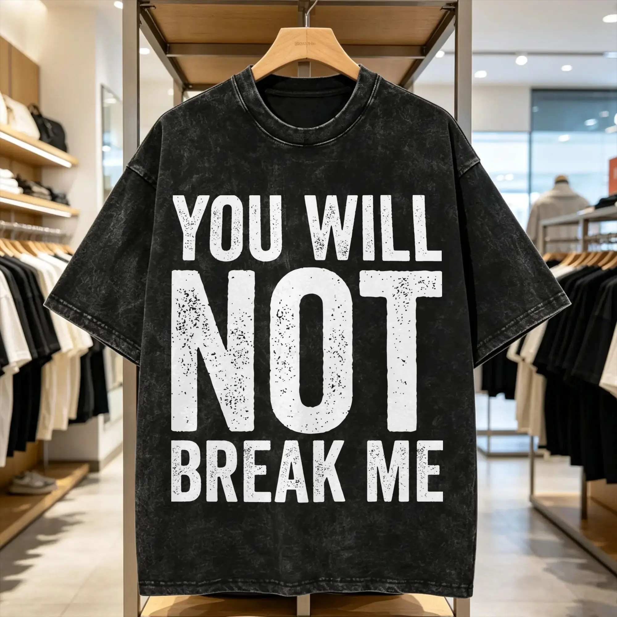 Awesome You Will Not Break Me T-Shirts Men Round Neck Cotton Washed T Shirt Dungeon Crawler Carl  Short Sleeve