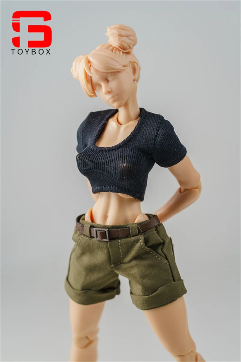 W magazynie 1/12 Scale Female Tight Short T-shirt Casual Shorts Clothes Model Fit 6'' Romankey Soldier Action Figure Body Dolls