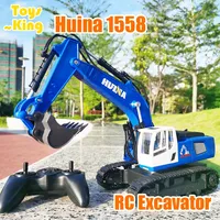 Huina 1558 Remote Control Truck Alloy 11CH RC Excavator 1/18 Crawler Crawlers Engineering Vehicle Tractor Kids Toys Boys Gifts