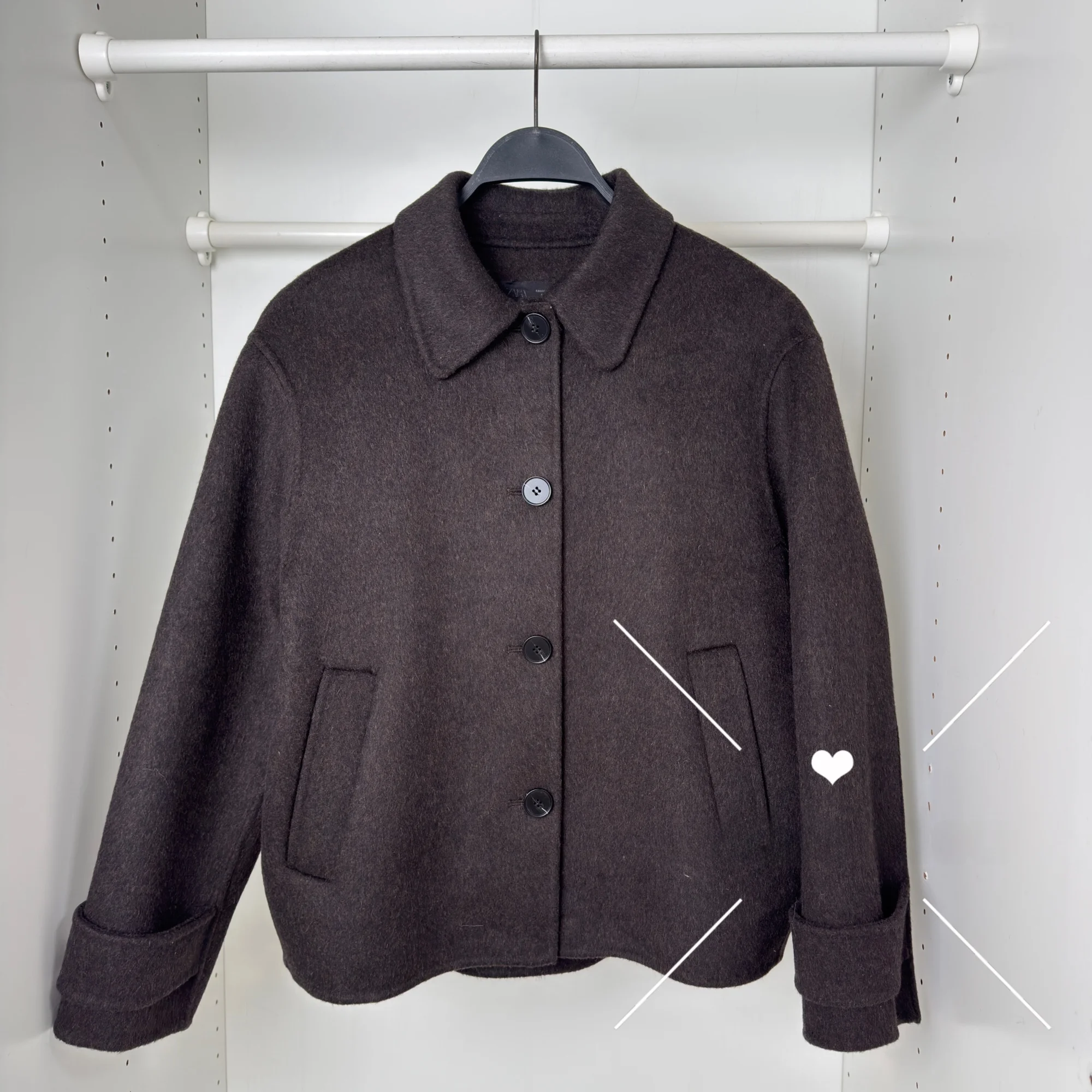 

Двустороннее шерстяное пальто укороченной длины с длинными рукавами и отложным воротником, женское, в уличном стиле, из полиэстеровой смеси, весна 2026