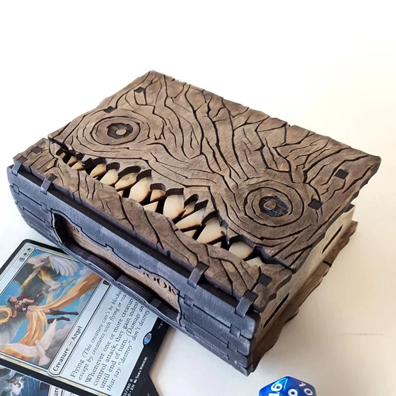 Novelty Monster Book Imitation Storage Box, Dungeons And Dragons Wooden Brown Container Decoration, Great Gift For Friends