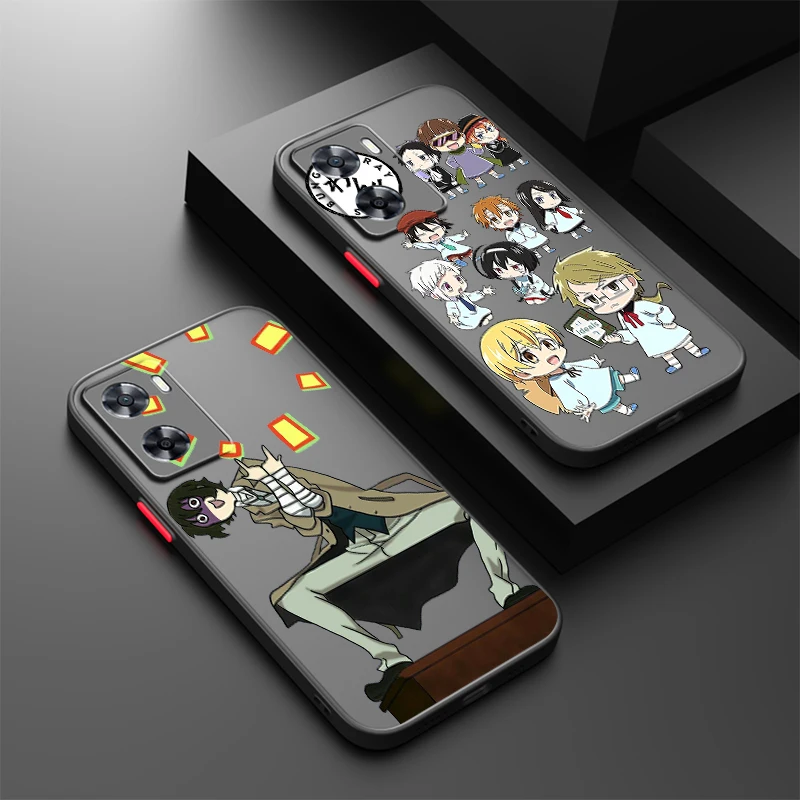 B-Bungo S-Stray D-Dogs Cartoon Frosted Translucent For OPPO X5 X3 A54S A5 A94 A16 A53S A57 A74 A72 A96 A98 A78 5G TPU