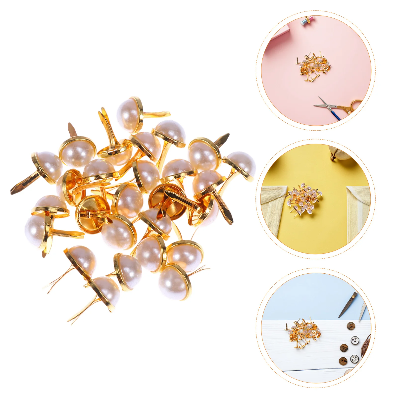 120 قطعة مشابك اللؤلؤ نصف المستديرة 12 مللي متر مشابك اللؤلؤ المعدنية الذهبية المقلدة لسكرابوكينغ Crafts بها بنفسك الحرف الملابس النسيج الديكور