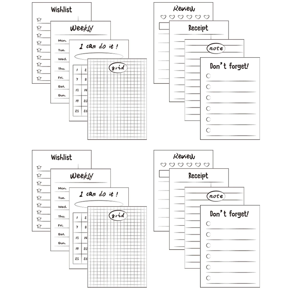 

16pcs Nonstick Memo Pads Cute Notebook Writing Small Notepad Portable Schedule Planning Unique Paper Desk Work