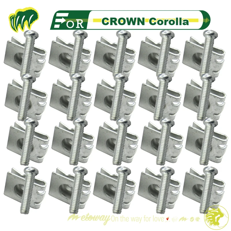 

20pcs Screws For Toyota CROWN Corolla License Plate Screws Plate Fixing Screw Fixing Accessory