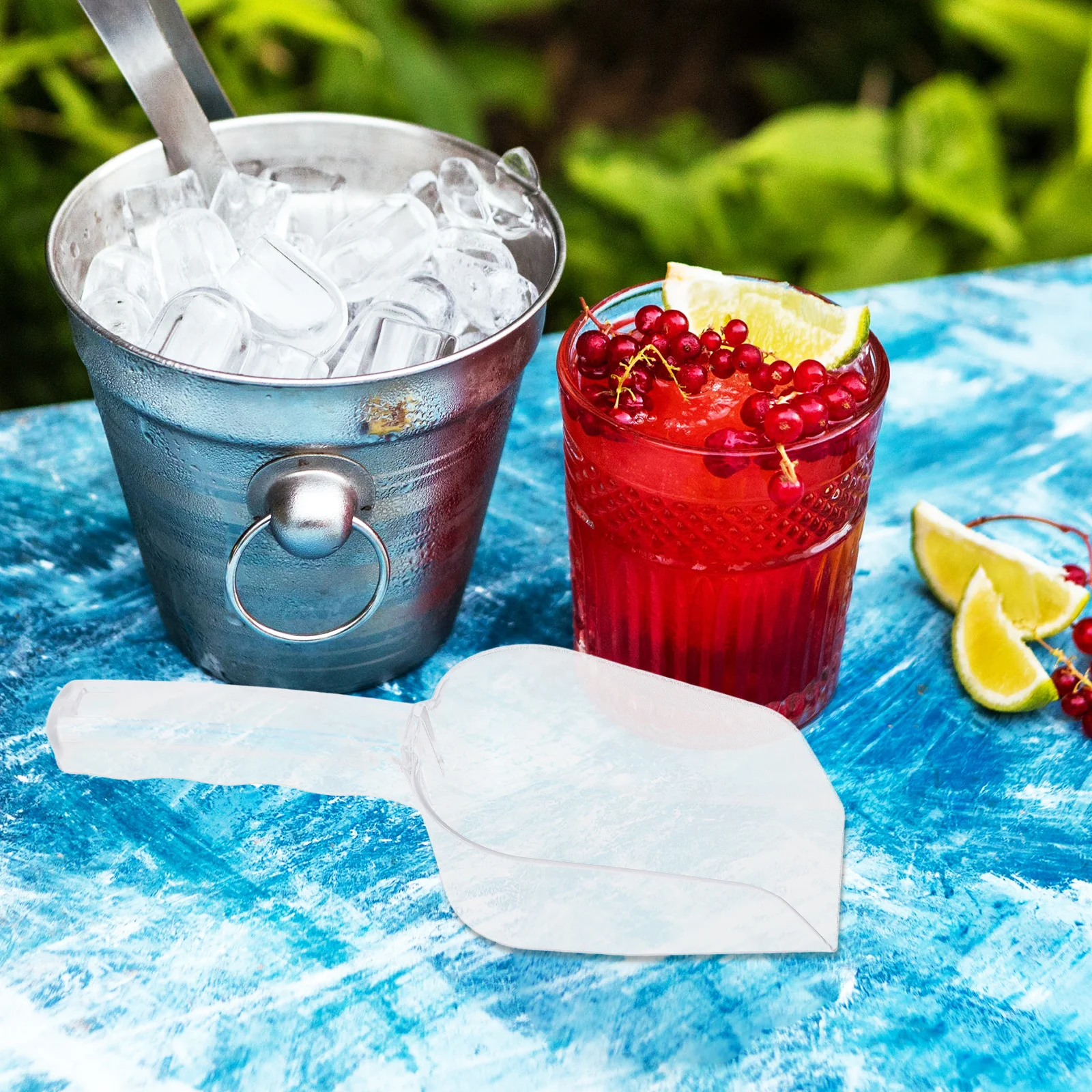 

Clear Plastic Ice Shovel Refrigerator Scoop Ergonomic Handle Food Shovel Kitchen Bar Coffee Food Multi-Function Scoop