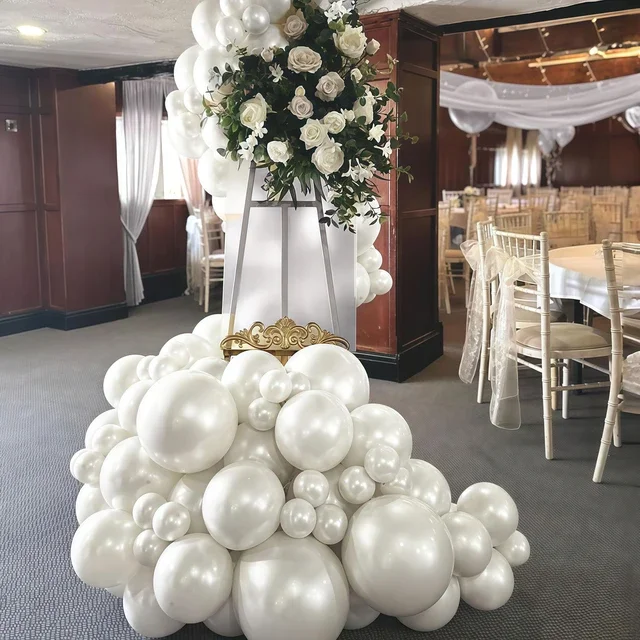 58/116 Stück perlweiß, Ballonbogen-Set, Hochzeit, Geburtstagsfeier, Jahrestag, Brautgeschenkparty, Weihnachten, Ruhestand, Vorschlag – Detail 4