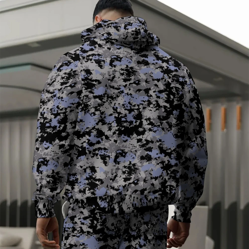 Men Hoodie Suit Set Y2k Fashion Sweatshirts Clothing Tracksuit Hoodie Sports Pants Sportwear Camouflage Fall Basketball Casual