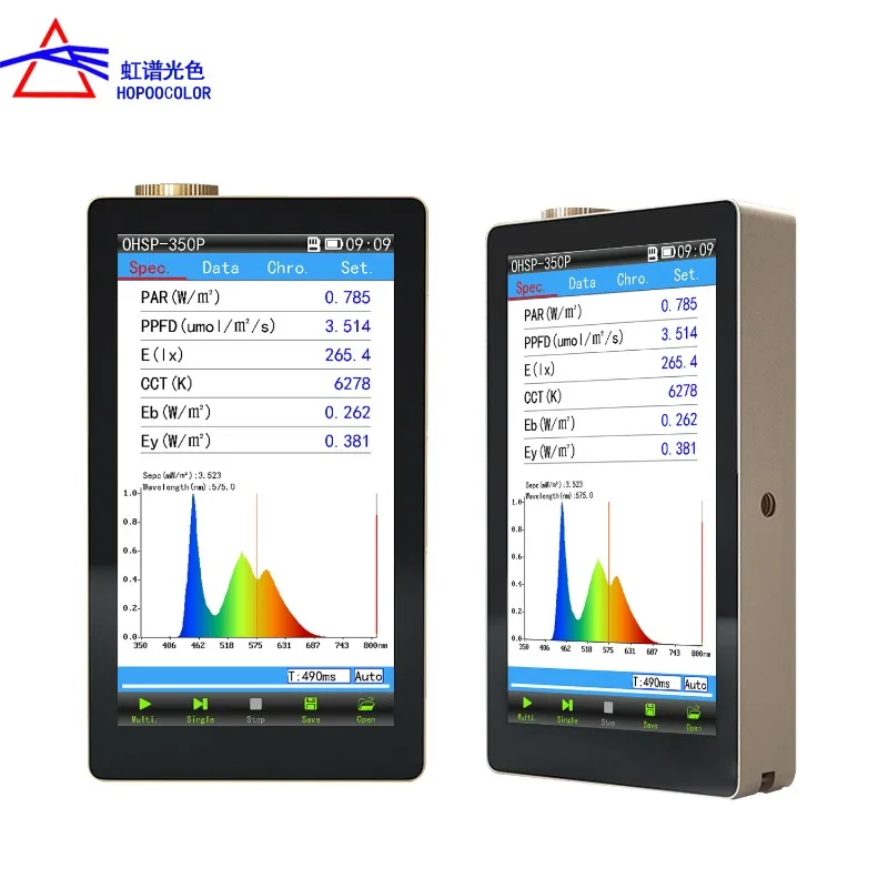 

OHSP-350P Portable PAR PPFD Meter 350-800nm Plant Lighting Analyzer PAR Grow Light Nir Analyzer Spectrometer