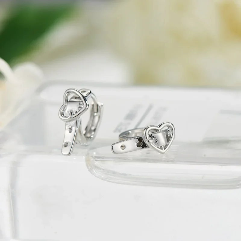 

925 Sterling Silver heart Earring For Women Making Jewelry Gift Wedding Party Engagement