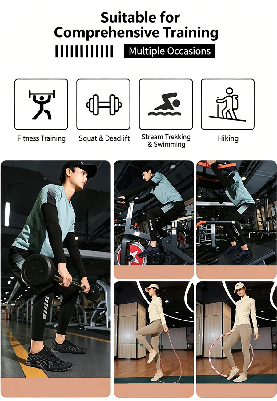 Summer Wide-Head Wading Shoes Men Barefoot Upstream Sketch Shoes Fitness Cycling Yoga Casual Sandals Women Water Sports Shoes