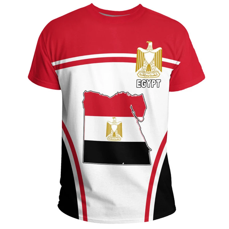 Egypt Flag Men's T-shirt 3D Printed Egyptian EG National Emblem Tops Short Sleeve O-Neck Oversized Sports Tee Shirts Clothing