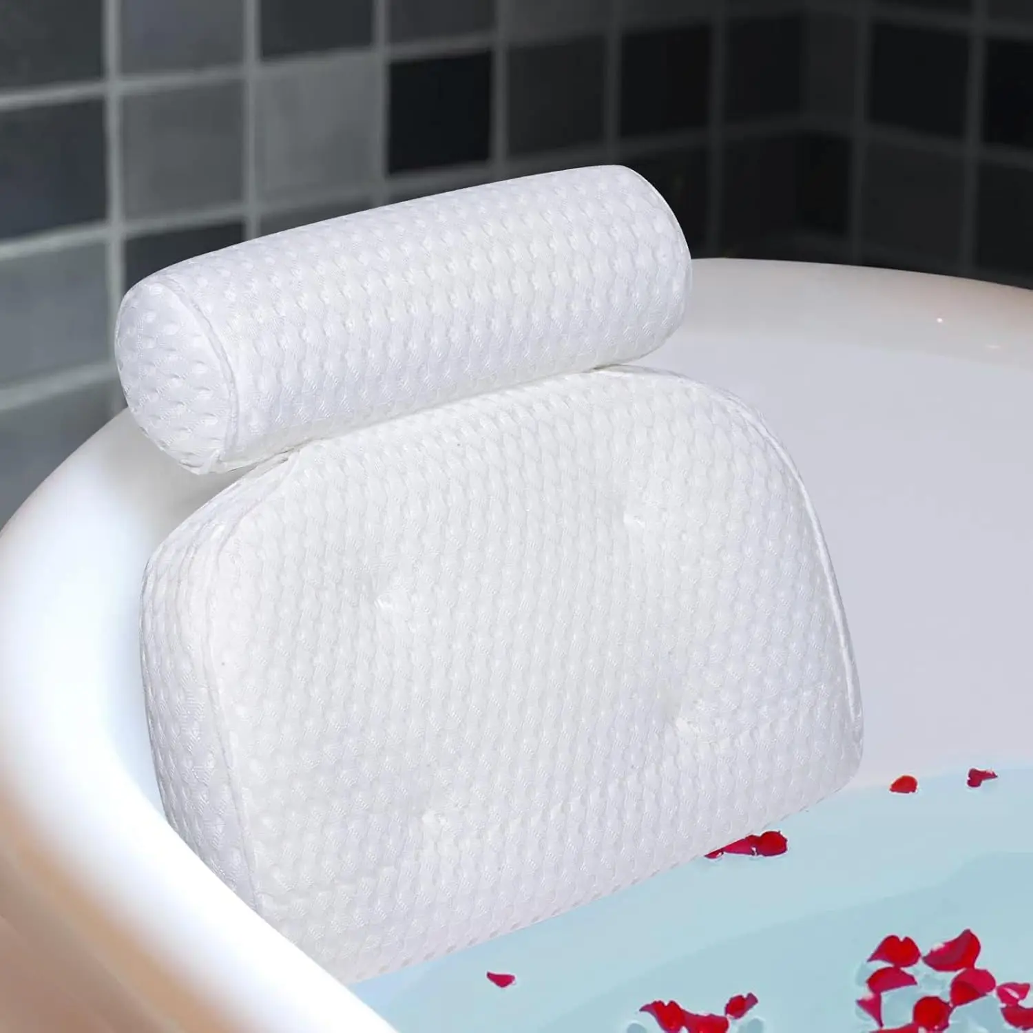 

Bath Pillow for Tub Support Neck and Back, Bathtub Pillow Bath Accessories for Bathtub Women, Hot Tub Accessories for Adults Whi