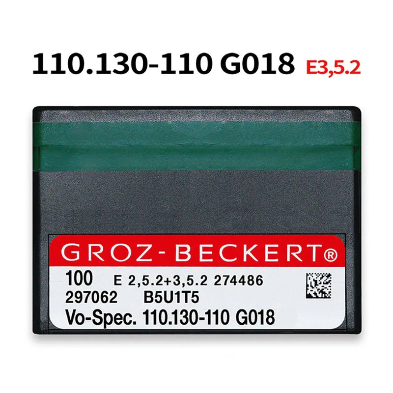 

100 Pcs GROZ-BECKERT Vo-Spec. 110,130-110 иглы G018 E3, 5,2 для компьютеризированных плоских вязальных машин