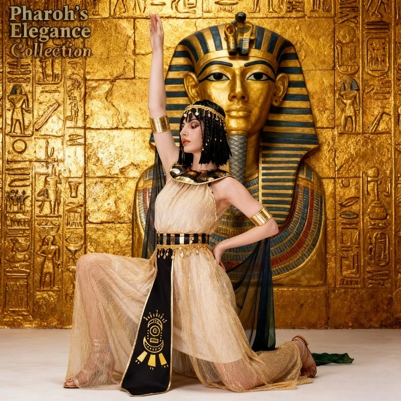 Maskerade Königin Bühnenkostüm Erwachsene Antike Kleopatra Halloween Cosplay Kostüm